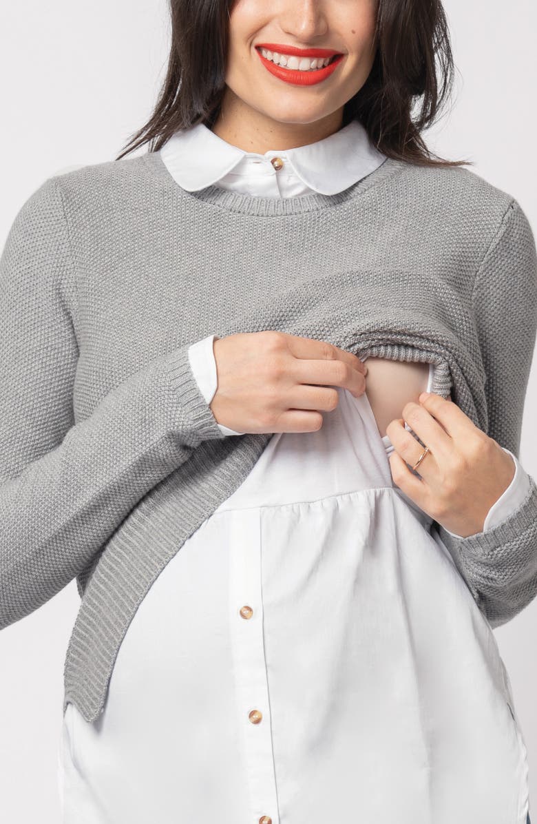 Seraphine Layered Maternity/Nursing Sweater, Alternate, color,