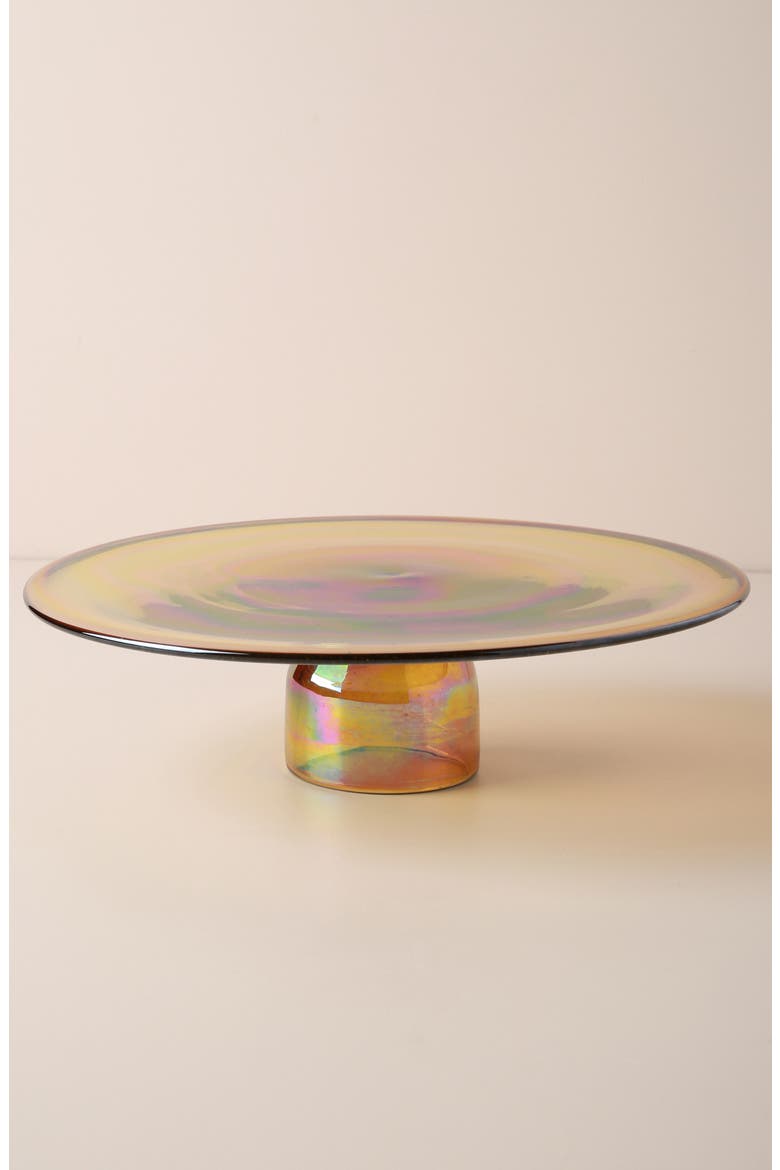 Glass Cake Stand, Main, color, AMBER