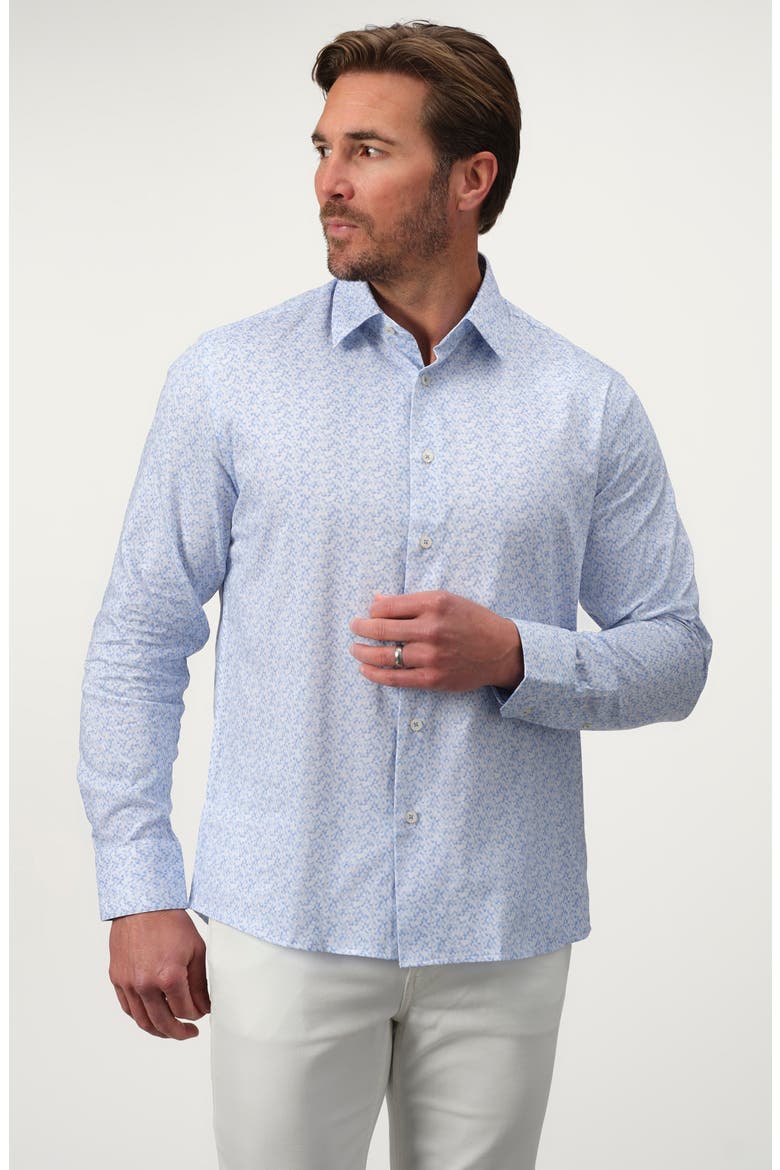 Sky Mirage Stretch Supima Cotton Button-Up Shirt, Alternate, color, LAKE
