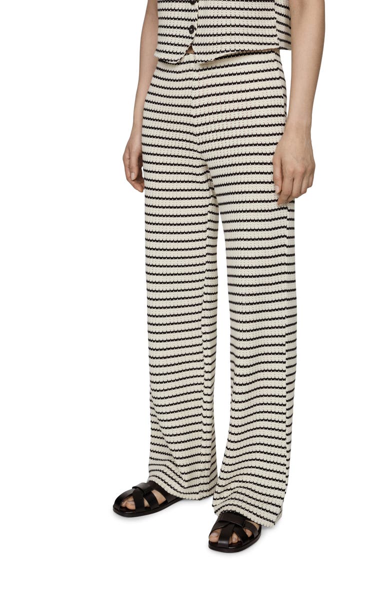 MANGO Nita Knit Straight Leg Pants, Alternate, color, Black