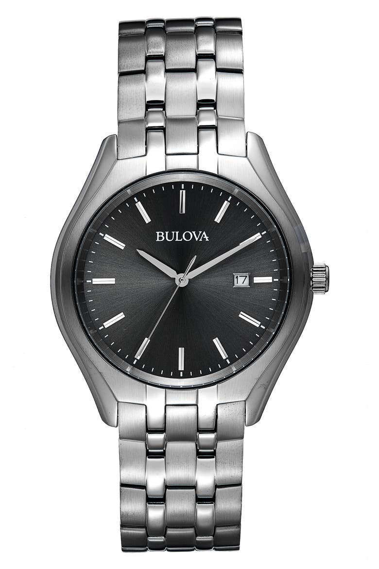 Three Hand Quartz Bracelet Watch, 41mm, Main, color, GRAY