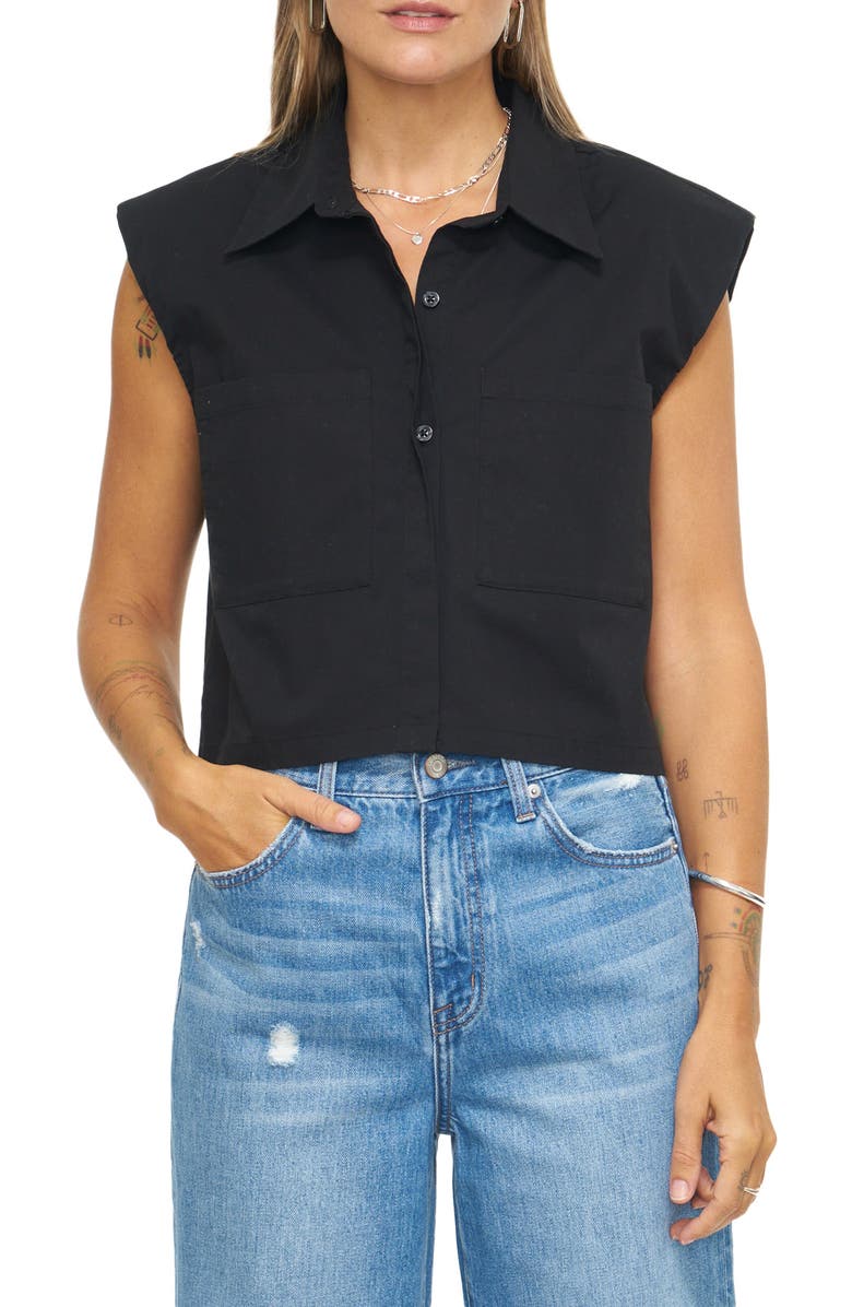 Pistola Liam Sleeveless Crop Shirt, Main, color,