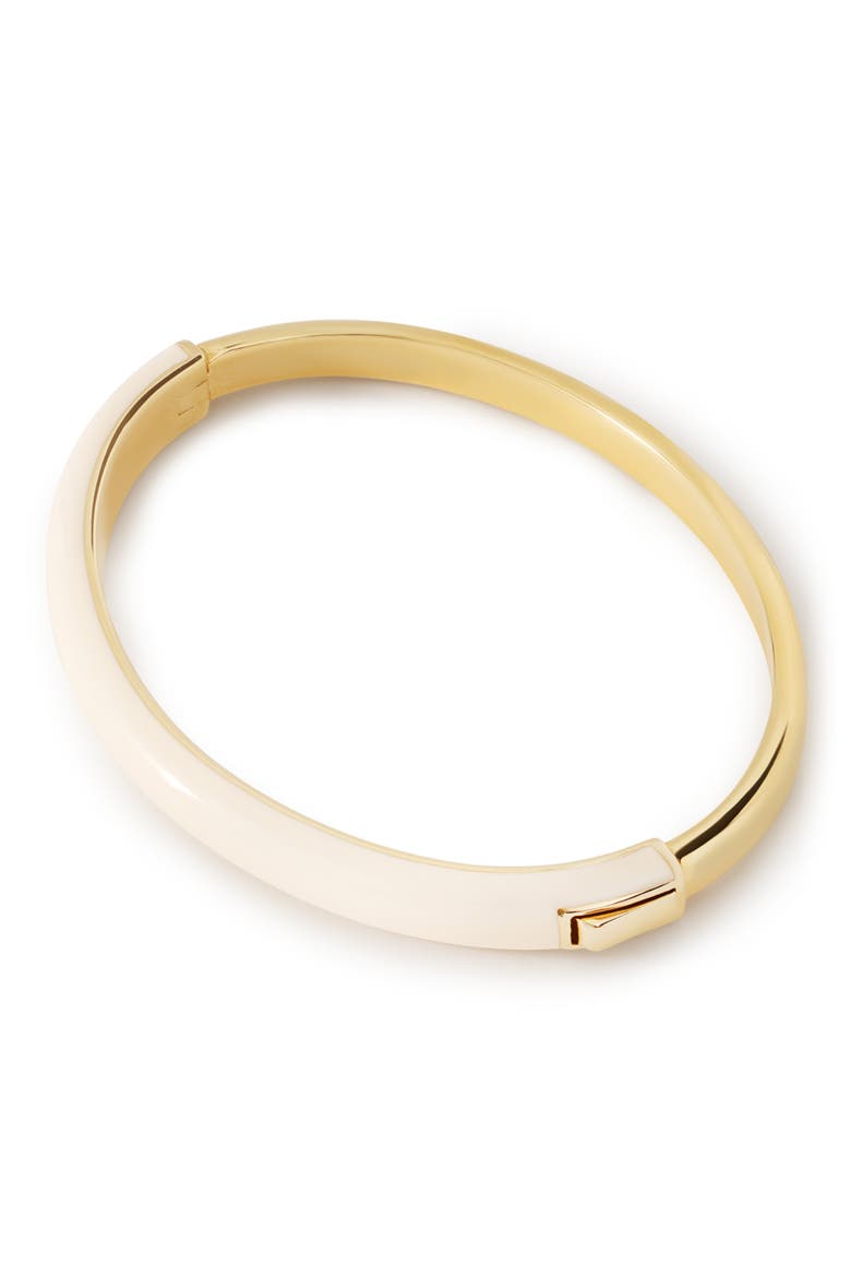 Brynley 14k Gold Plated Enamel Bangle, Alternate, color, GOLD / WHITE