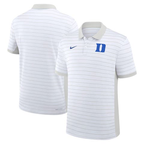 Men's Nike White Duke Blue Devils 2026 Early Season Coaches Sideline Victory Stripe Dri-FIT Polo
