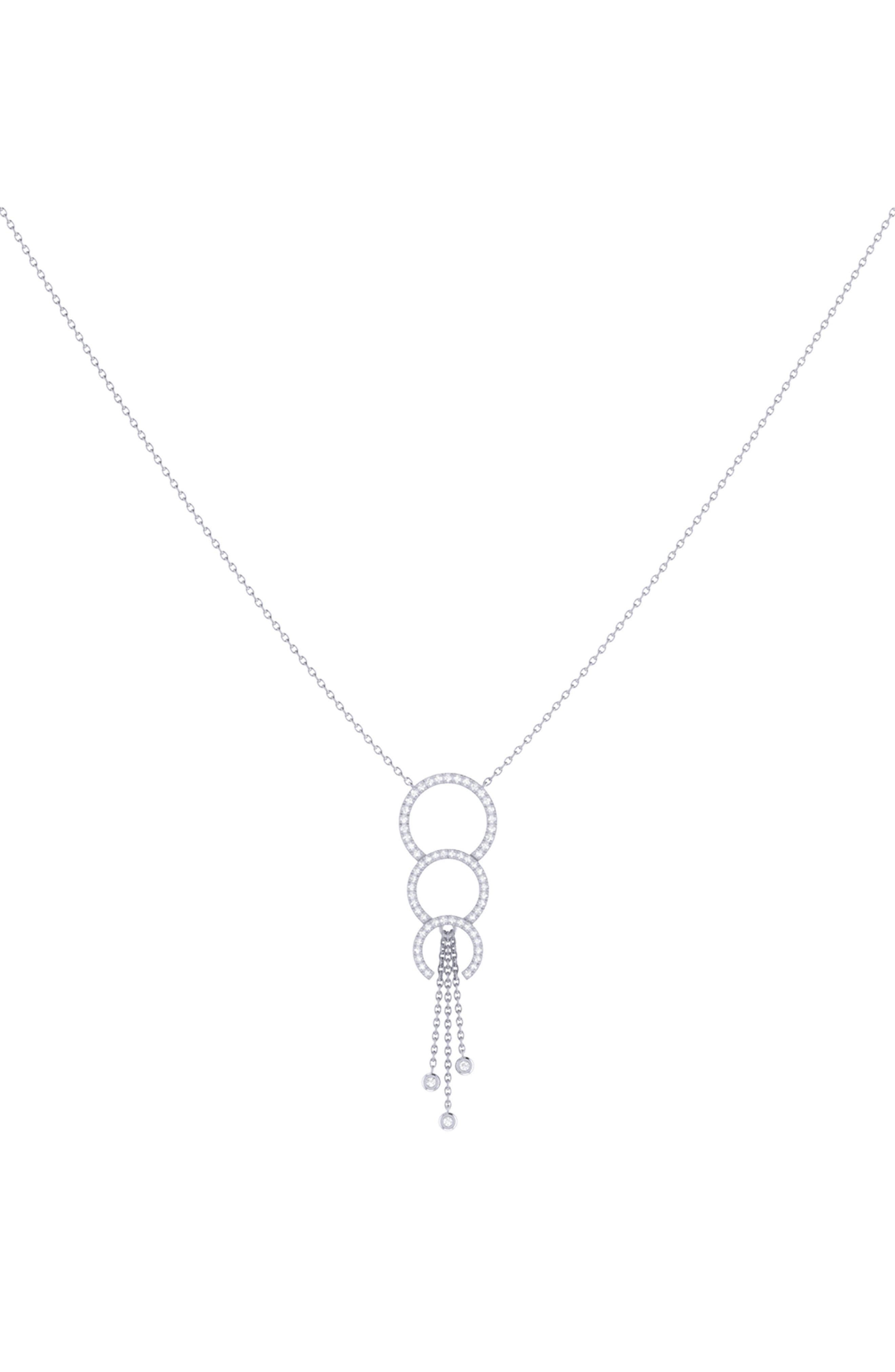 LuvMyJewelry Home Chandelier Trio Diamond Pendant Necklace - 0.18ct.