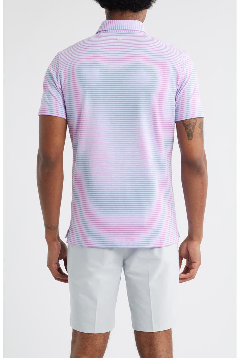 Crown Crafted Albatross Stripe Pima Cotton Blend Polo, Alternate, color, BLUE TOPAZ