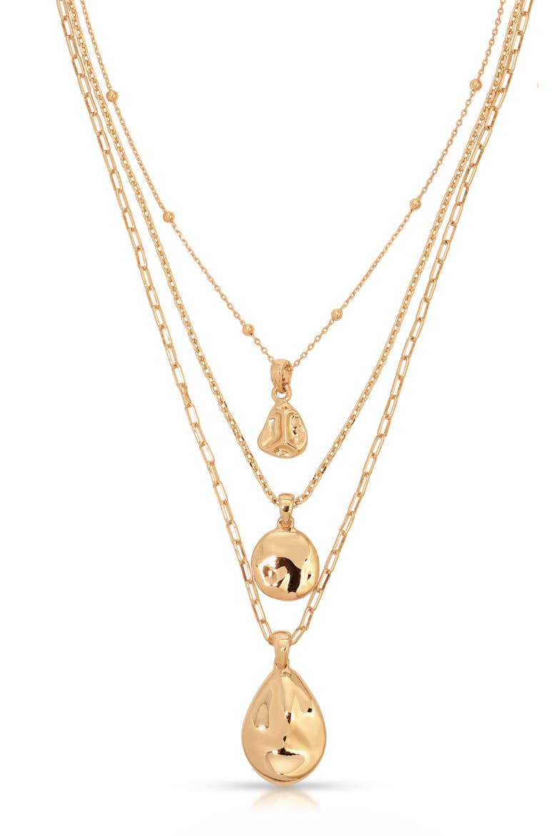 Circle Flow Layered Necklace, Alternate, color, GOLD