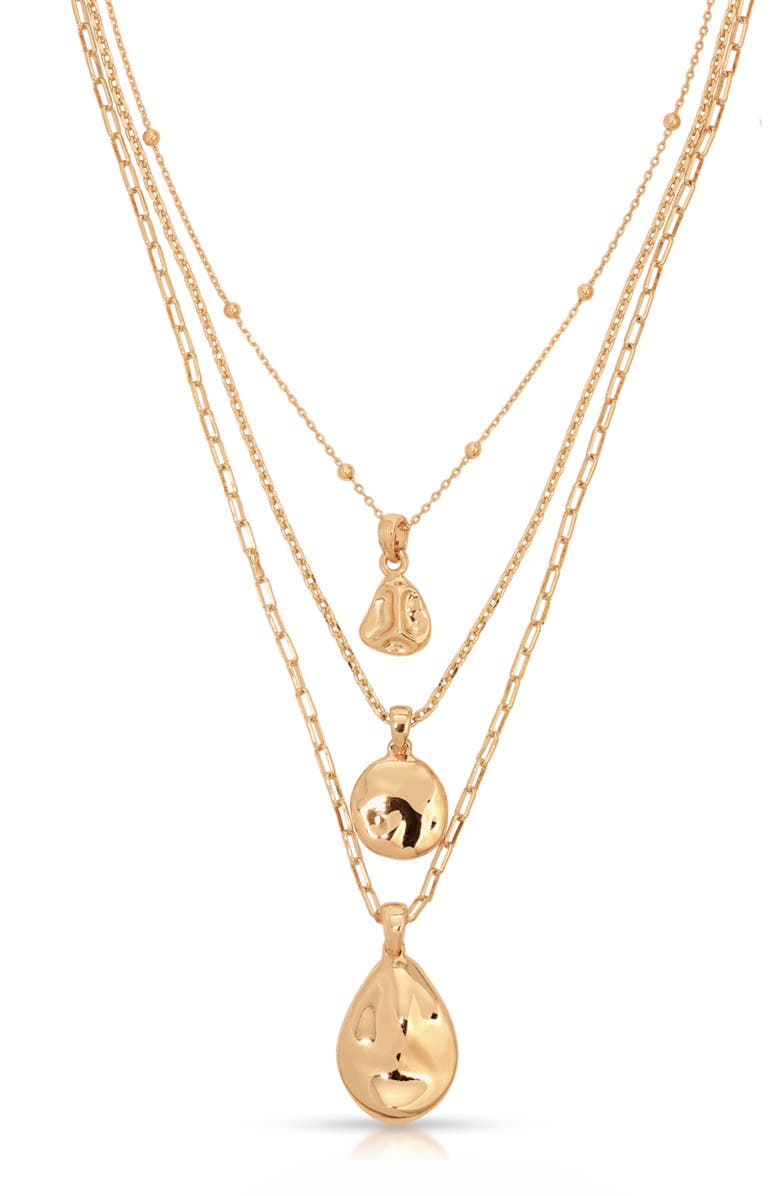 Ettika Circle Flow Layered Necklace, Alternate, color, Gold