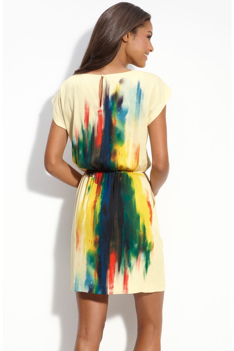Print Charmeuse Blouson Dress, Alternate, color, MULTI