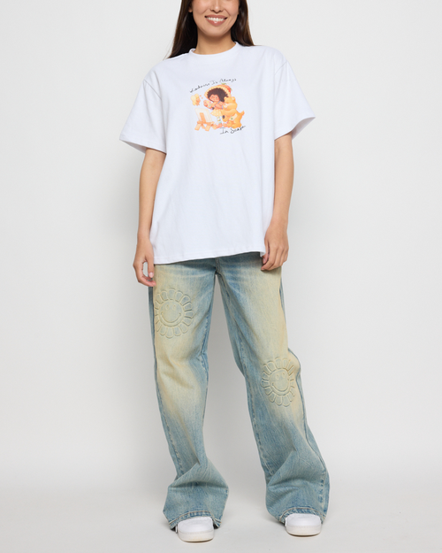 Samii Ryan Kindness Season Open Leg Sweats In White