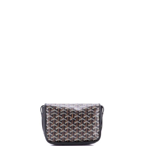 Pre-owned Goyard Goyard Belvedere Messenger Bag Coated Canvas Pm In Black