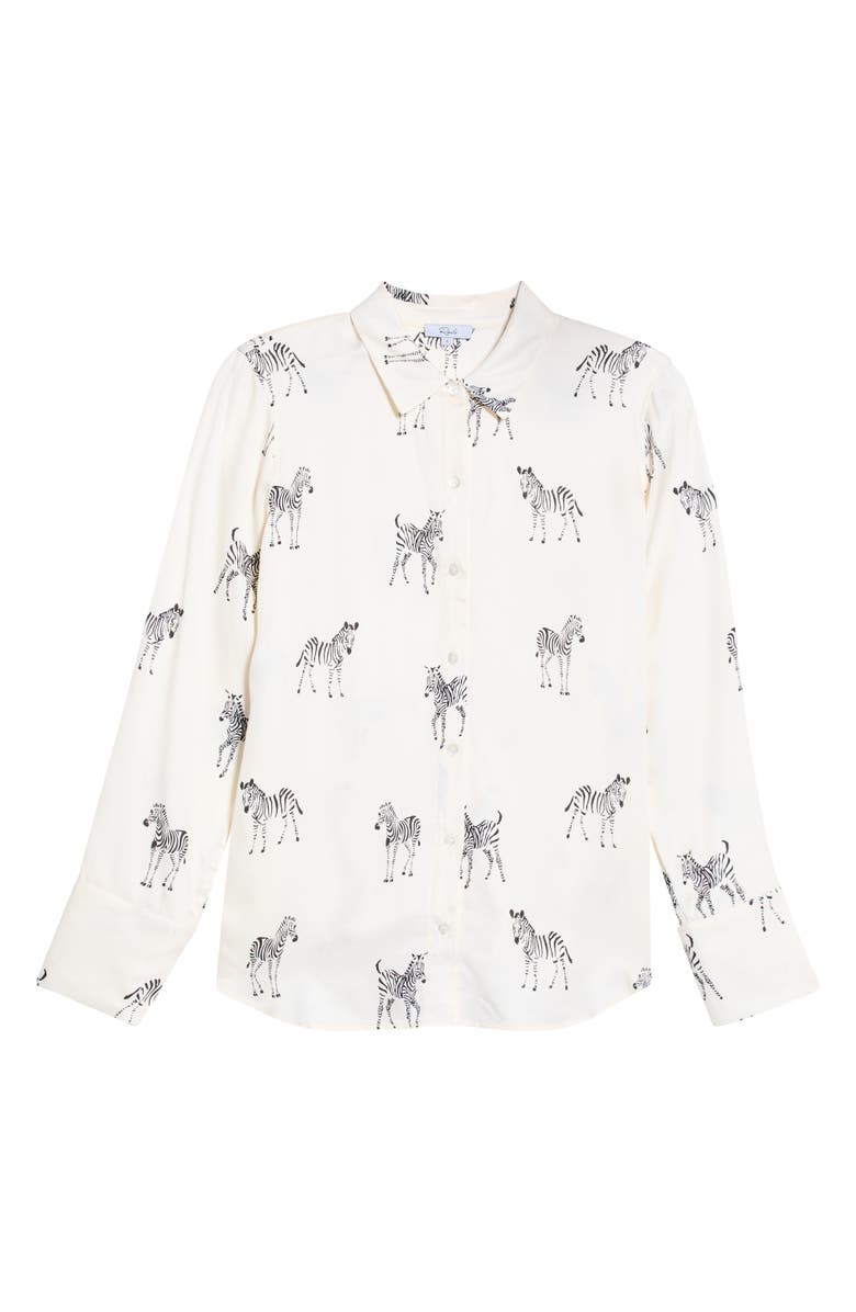 Rails Saige Zebra Print Button-Up Shirt, Alternate, color, Ivory Zebra