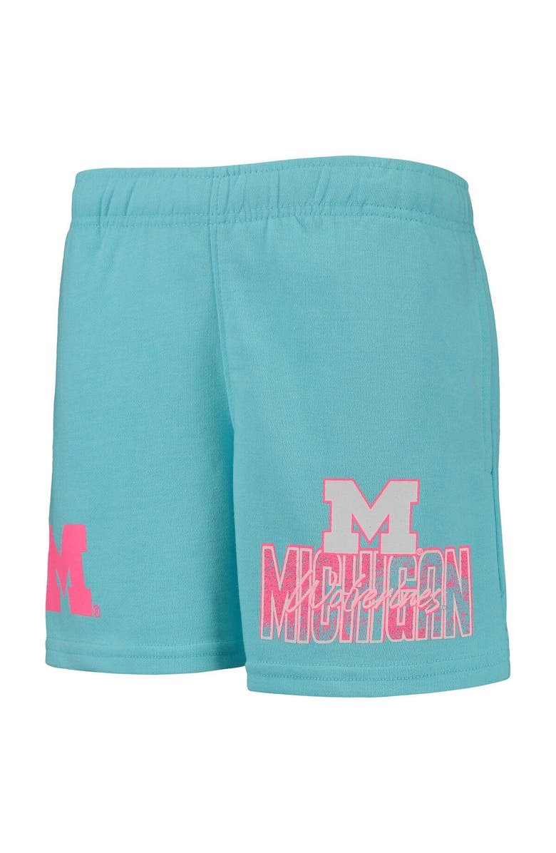 Outerstuff Youth Aqua Michigan Wolverines Super Fresh Neon Daze Shorts, Alternate, color, 