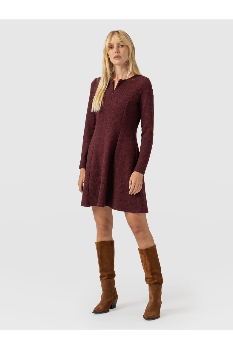 Orla Mini Dress, Main, color, Burgundy Boucle