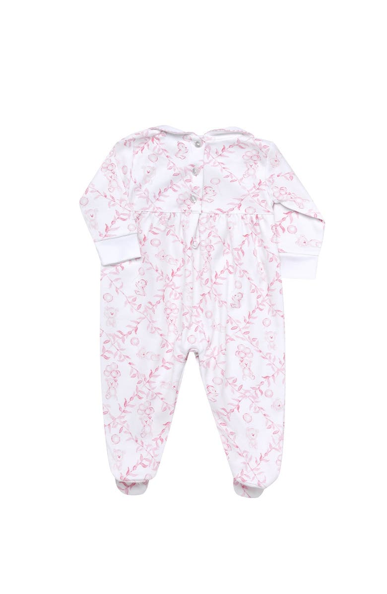 Nellapima Pink Bears Trellace Smocked Footie - Baby, Alternate, color, Pink