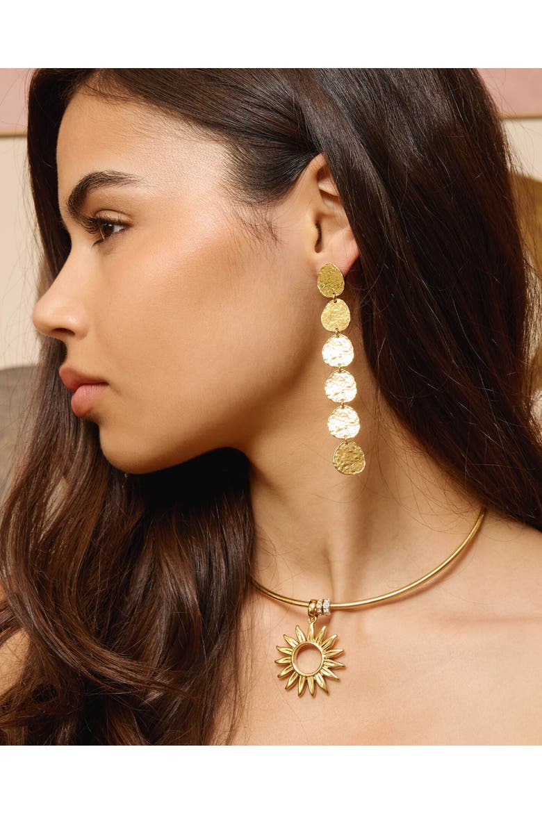 Sunset Hour Earrings, Alternate, color, Gold