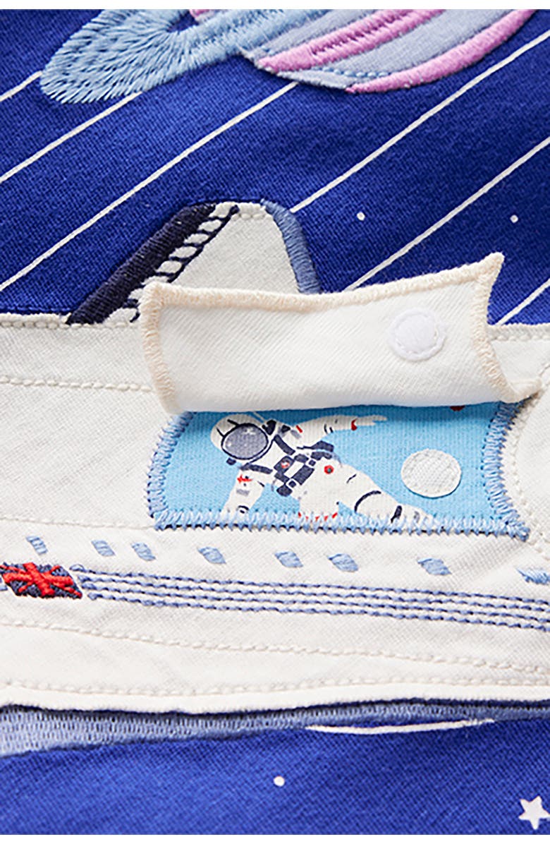 Mini Boden Kids' Space Shuttle Appliqué Lift the Flap Cotton Graphic T-Shirt, Alternate, color,