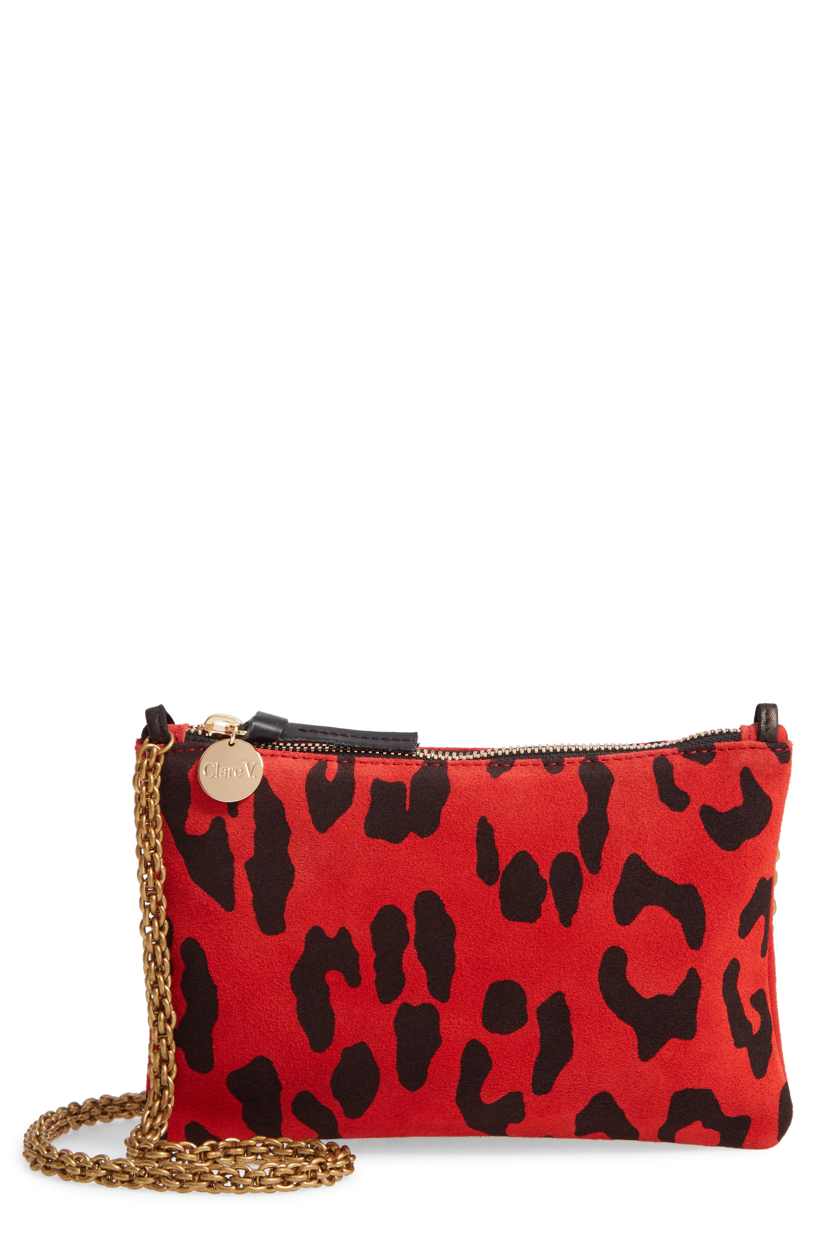 Clare V. Alix Leather Crossbody Bag, Main, color, 