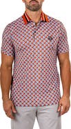 Maceoo Marthyr0027 Red Geo Print Golf Polo