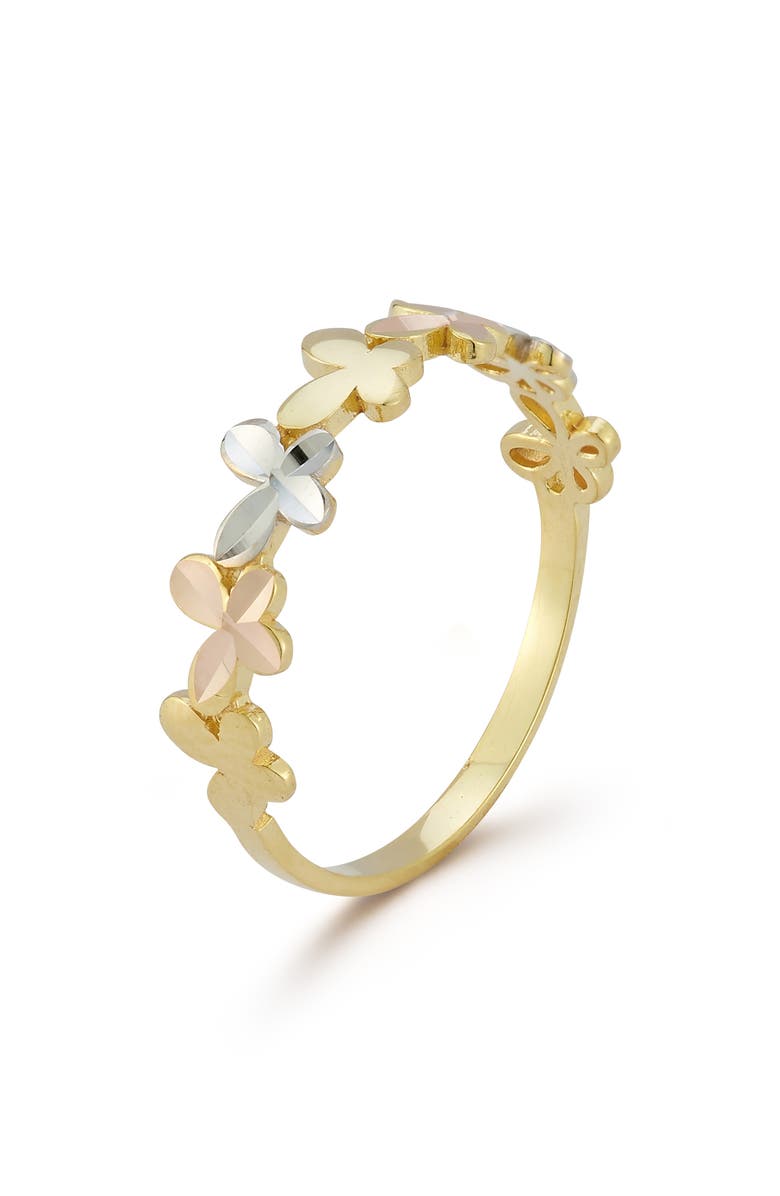 Ember Fine Jewelry Tri Tone Butterfly Ring, Alternate, color, Gold Multi