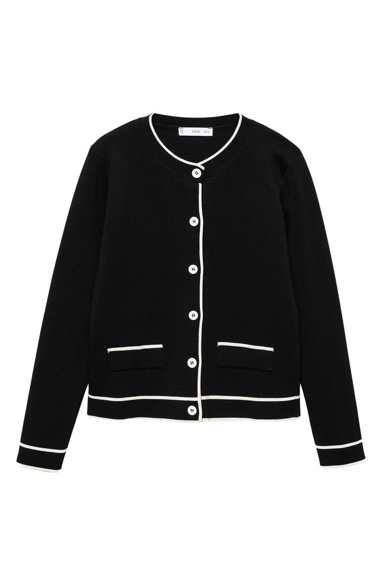 MANGO Contrast Trim Cardigan, Alternate, color, 