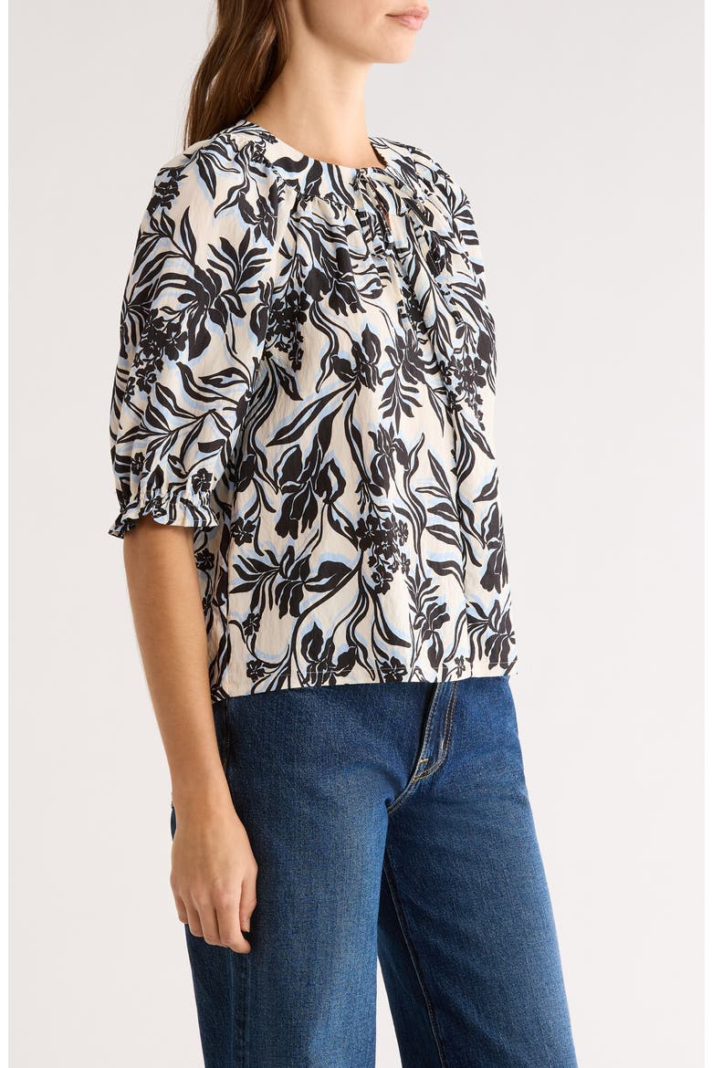 Belina Floral Three-Quarter Sleeve Top, Alternate, color, ZINYA