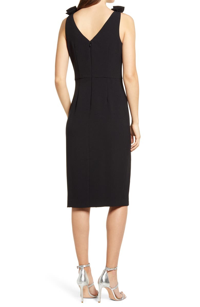 Eliza J Bow Detail Sleeveless Sheath Dress, Alternate, color, 