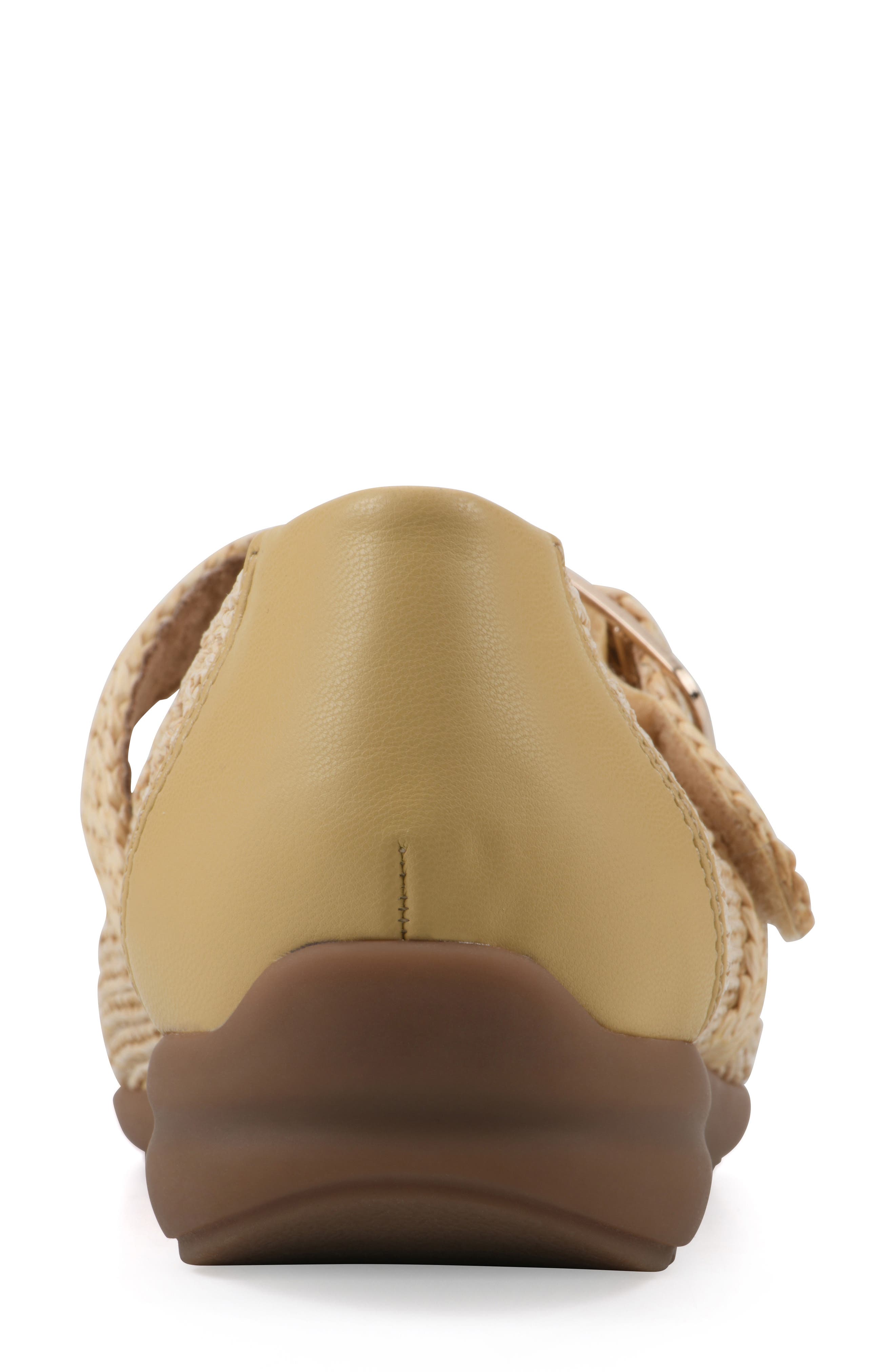Cordette Woven Mary Jane Flat, Alternate, color, YELLOW/ FABRIC