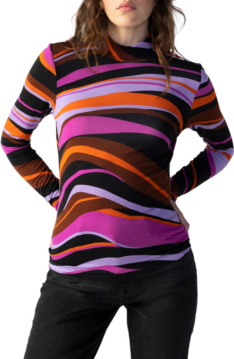 Sanctuary Slinky Mock Neck Top, Alternate, color,