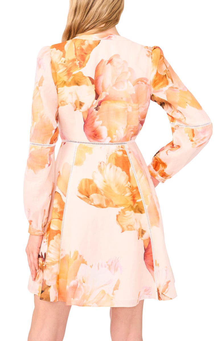 Ted Baker Floral Print Balloon Sleeve Minidress, Alternate, color, 