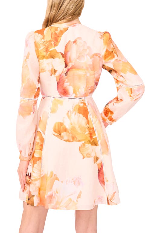 Ted Baker Floral Print Balloon Sleeve Minidress In Multi