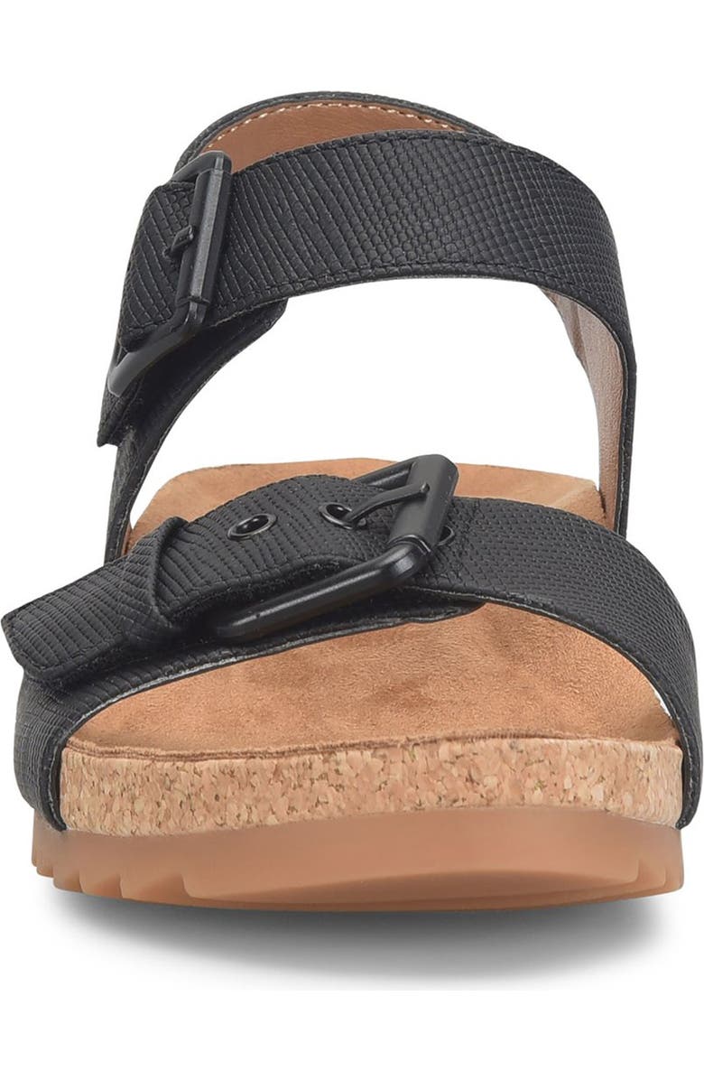 EUROSOFT Glinda Cork Wedge Sandal, Alternate, color, Black