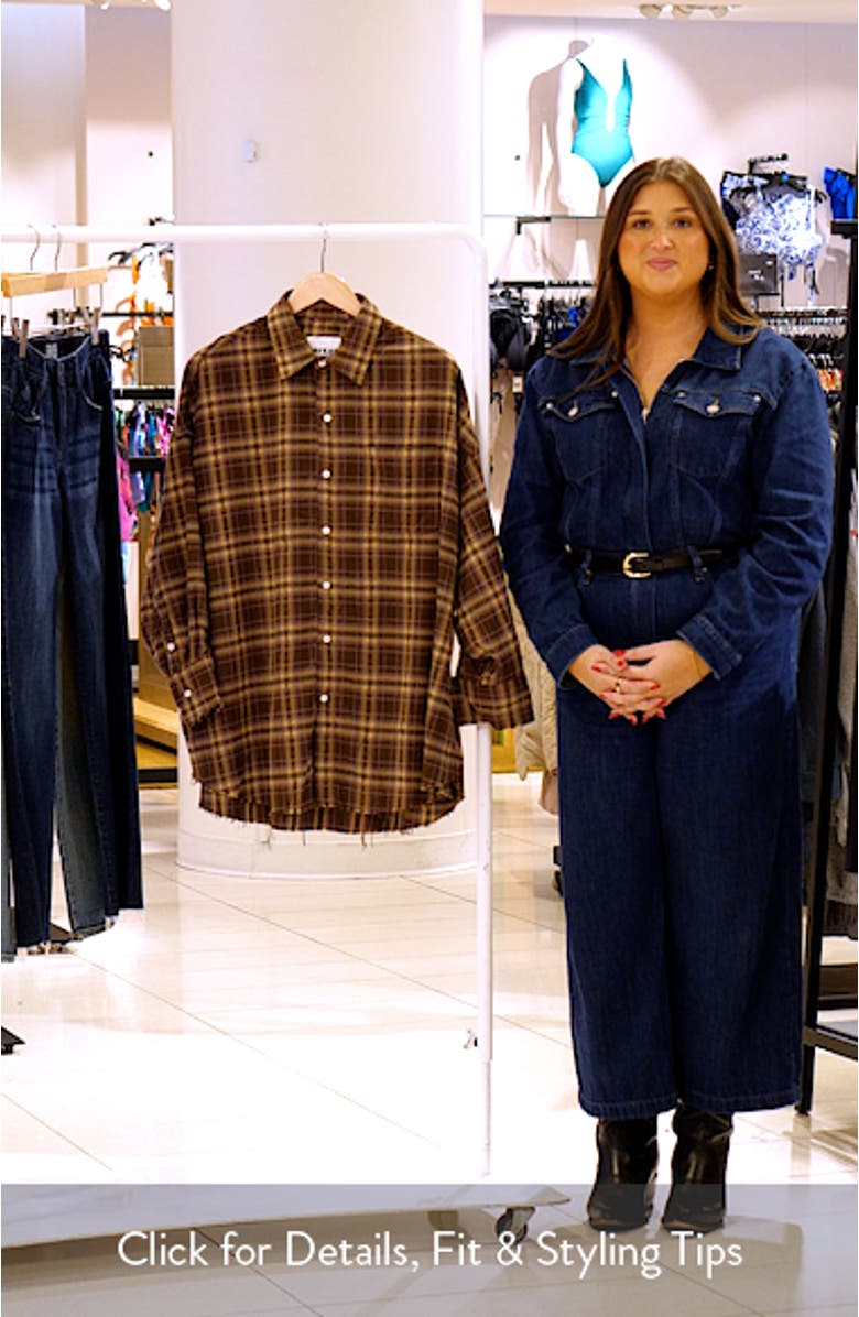 Plaid Fray Oversize Shirt, sales video thumbnail