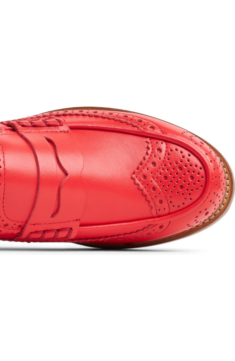 The Office of Angela Scott Wingtip Penny Loafer, Alternate, color, Poppy
