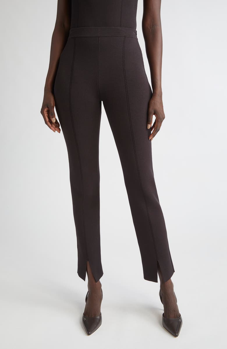 ST. JOHN Milano Stretch Knit Slim Leg Pants, Main, color, Mocha