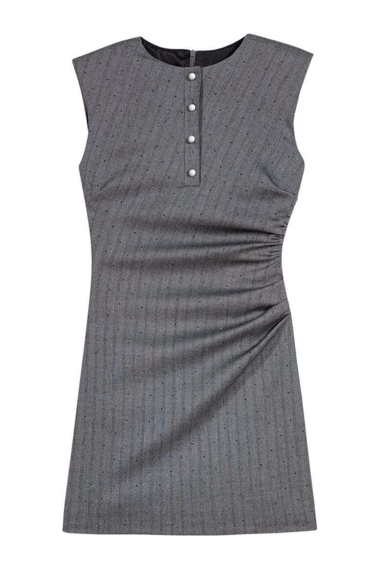 Short rhinestone tailored dress, Alternate, color, Grey