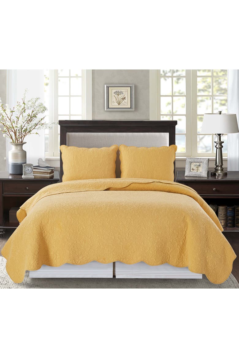 Christiana Honey Quilt Bedding Collection, Alternate, color, Yellow