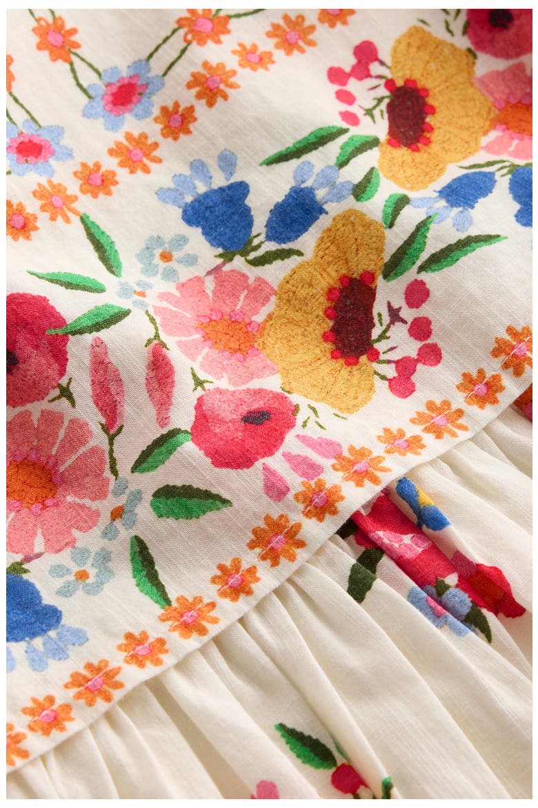 Kids' Cape Floral Cotton Dress, Alternate, color, MULTI VINTAGE FLORAL PLACEMENT