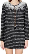 Endless Rose Feather Trim Tweed Jacket