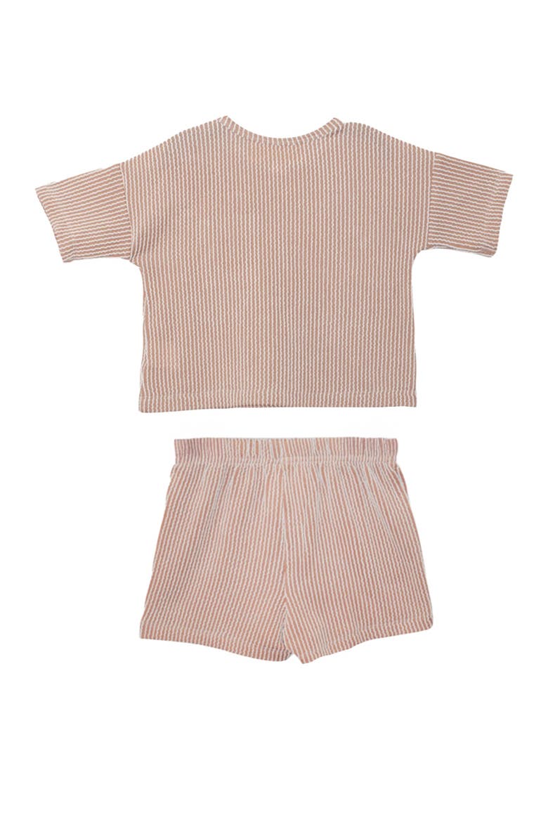 Bear Short Sleeve Two Piece Set, Alternate, color, Brown