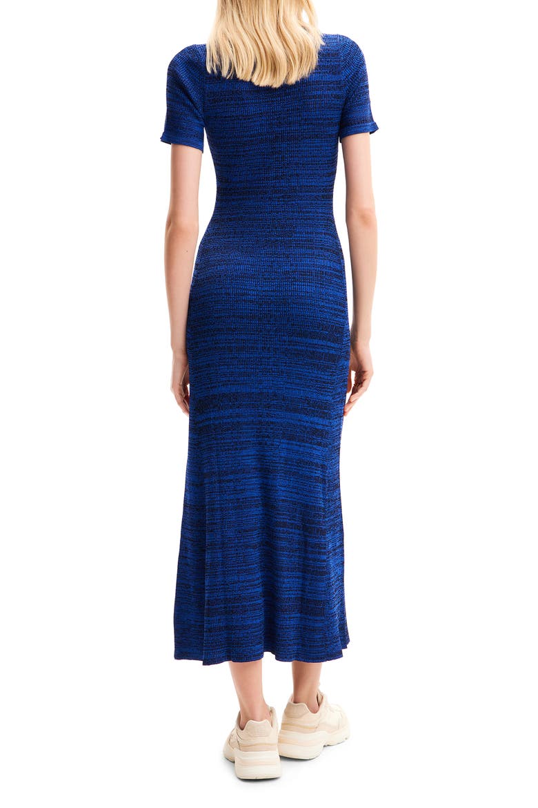 Long Mottled Ribbed Dress, Alternate, color, BLUE