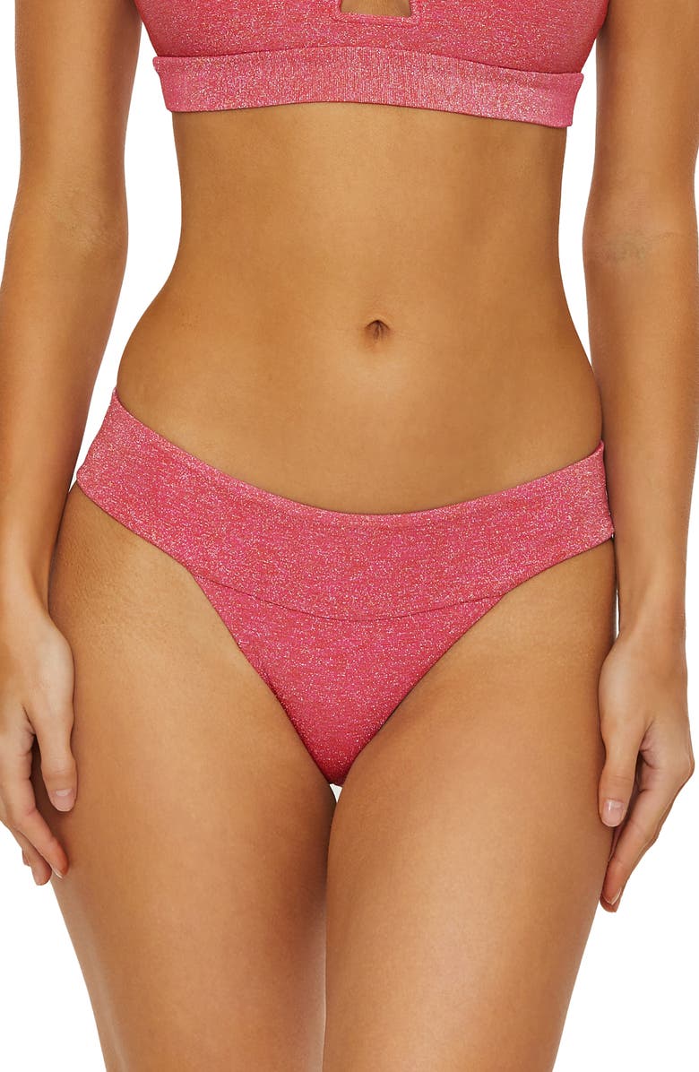 Isabella Rose Marseille Metallic Swim Bottoms, Main, color, 