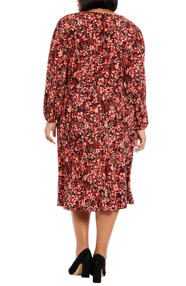 London Times Floral Smocked Long Sleeve Dress, Alternate, color, 