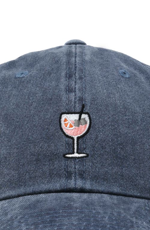 Dalix Spritz Embroidered Everyday Hat In Washed Navy Blue