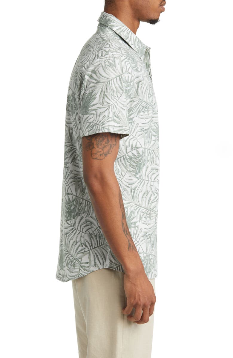 TravisMathew Getaway Grove Short Sleeve Stretch Cotton Blend Button-Up Shirt, Alternate, color, 