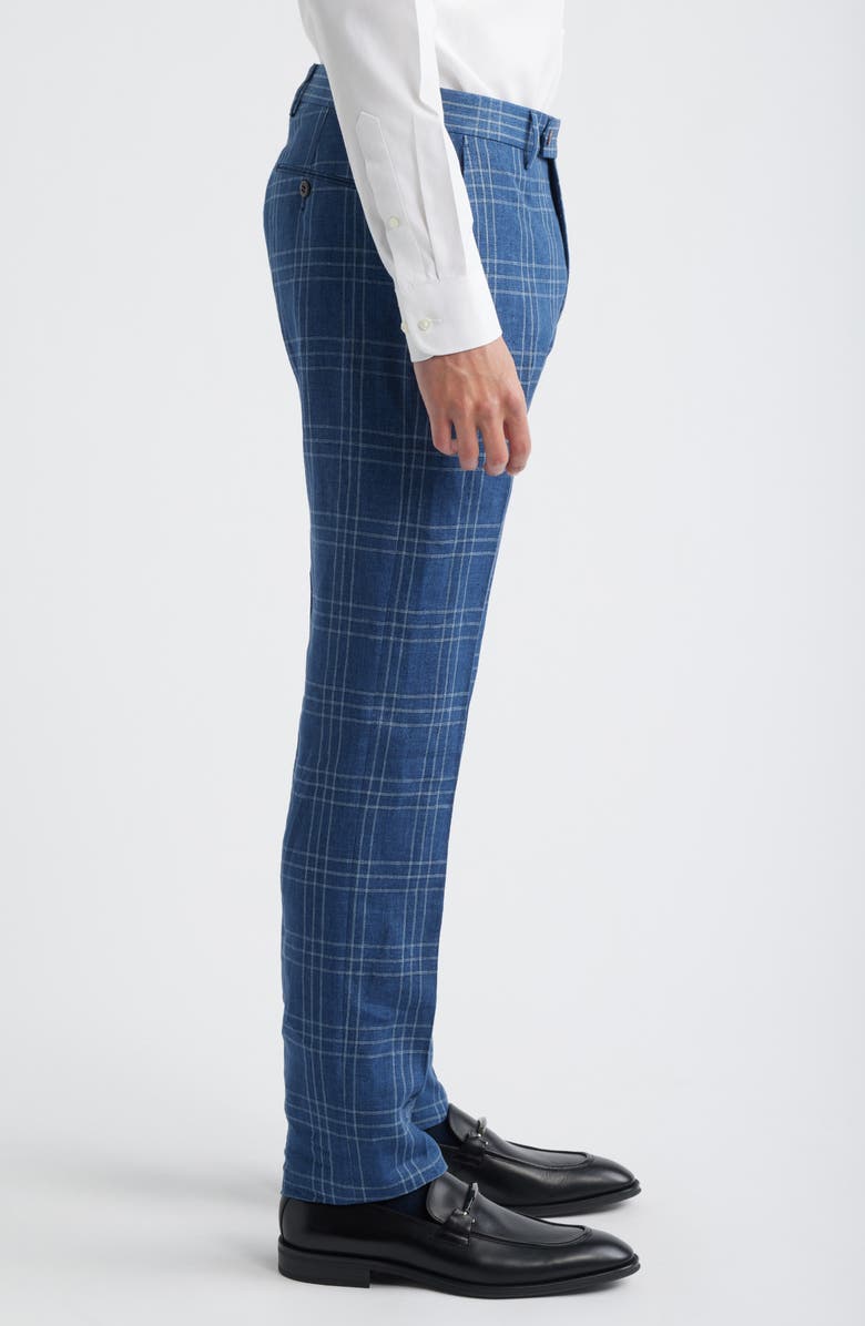 Zanella Noah Linen Dress Pants, Alternate, color, Blue