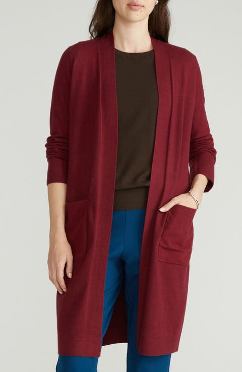 Long Open Front Cardigan (Plus)