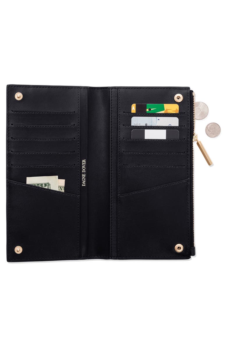 Dagne Dover Signature Slim Coated Canvas Wallet, Alternate, color,