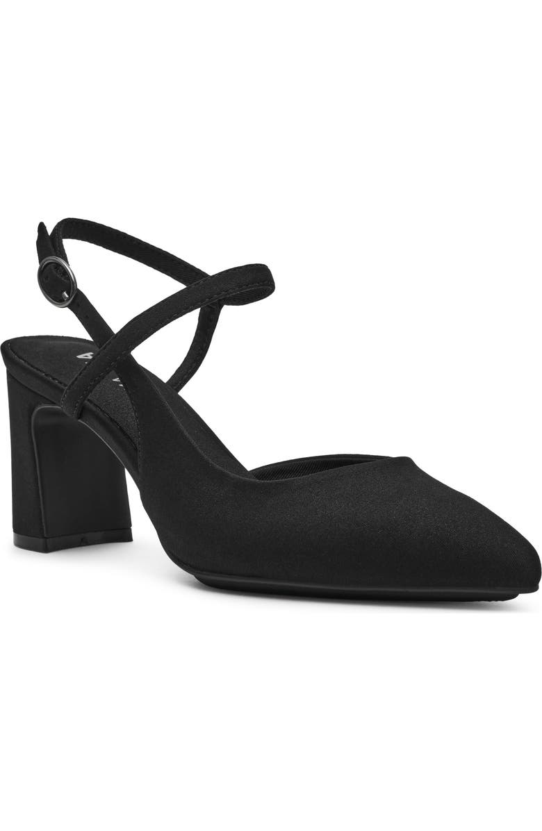 Anne Klein Bueles Ankle Strap Pump, Main, color, Black Stretch