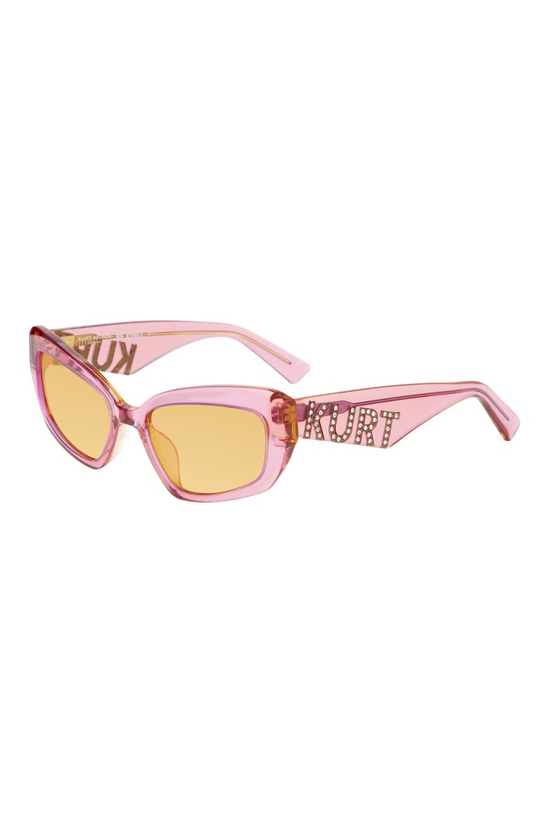 55mm Rectangular Sunglasses, Alternate, color, PINK YELLOW/ YELLOW